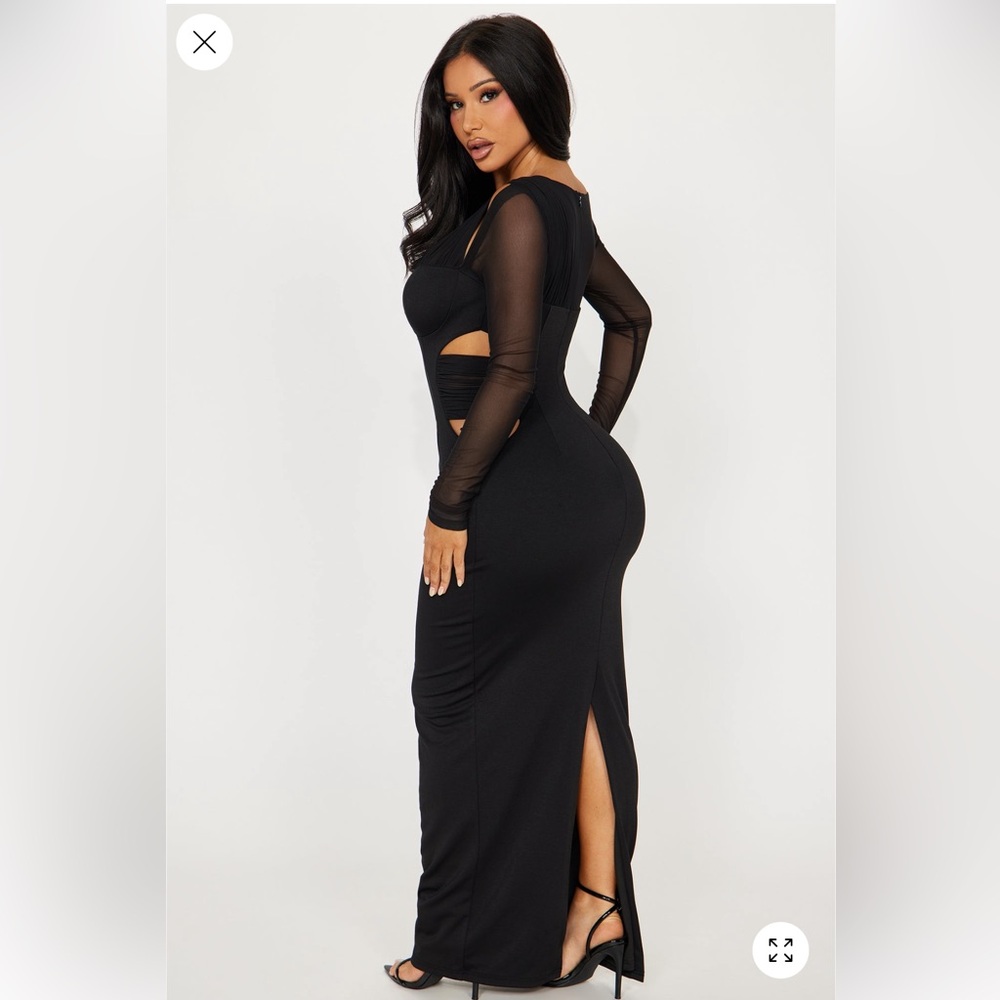 Elegant Black Evening Dress - Large - Picture 4 of 4